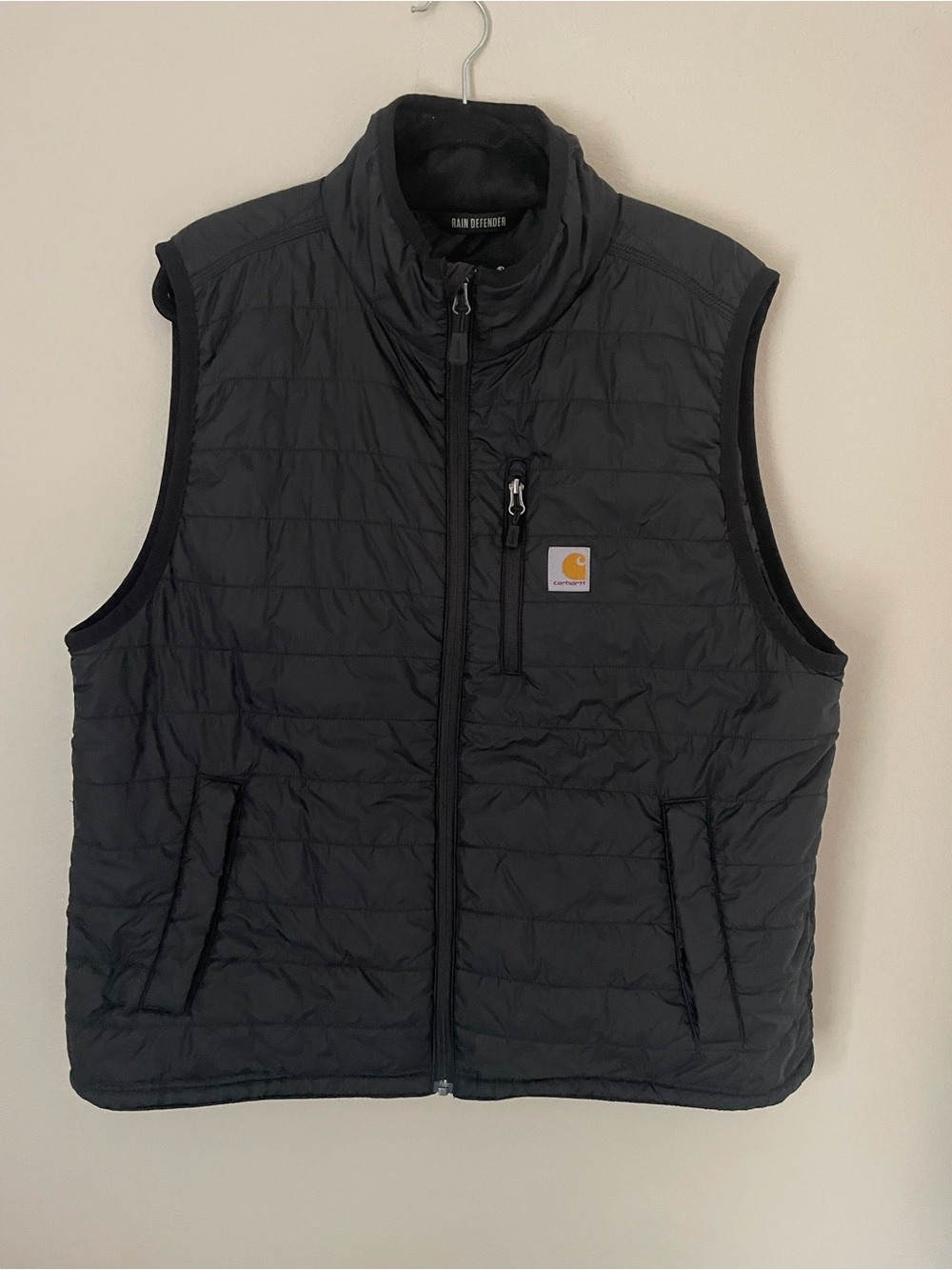 Carhartt Men’s Black Quilted Insulated Vest with Chest Pocket Size XL